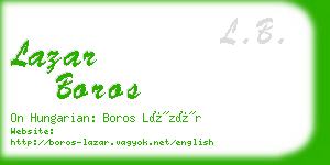 lazar boros business card